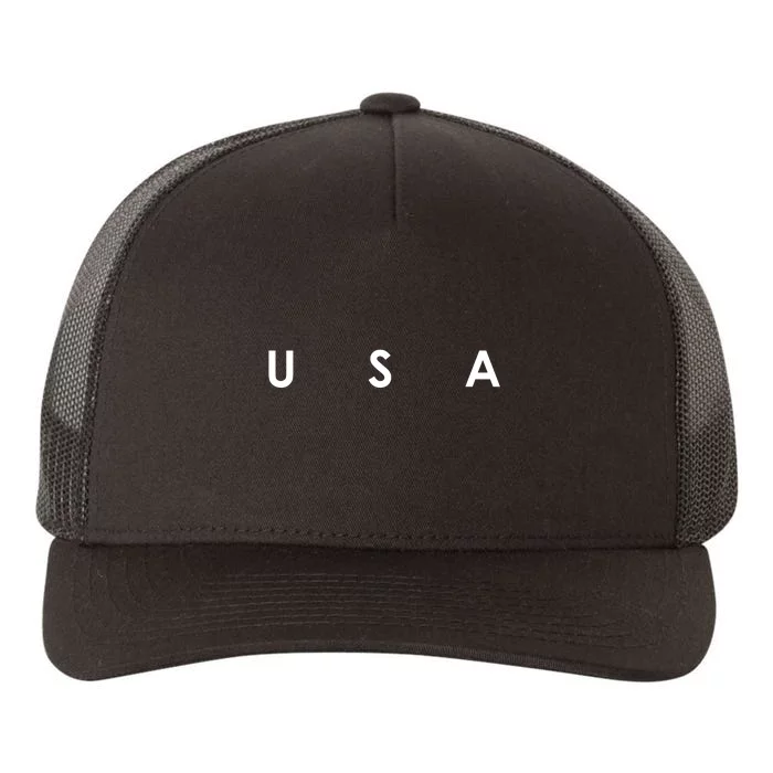 USA Flag Patriotic Front & Back United States Of America Pride Front & Back Yupoong Adult 5-Panel Trucker Hat