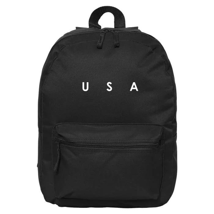 USA Flag Patriotic Front & Back United States Of America Pride Front & Back 16 in Basic Backpack