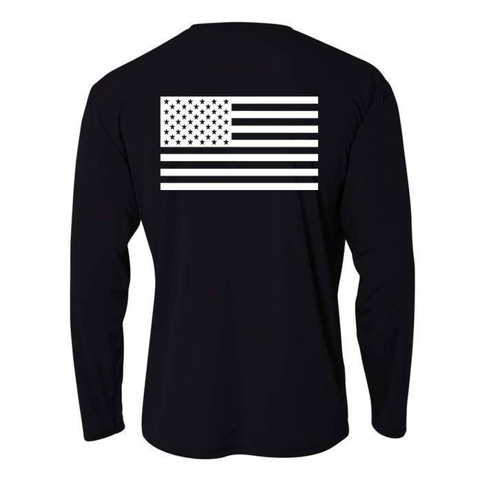 USA Flag Patriotic Front & Back United States Of America Pride Front & Back Cooling Performance Long Sleeve Crew