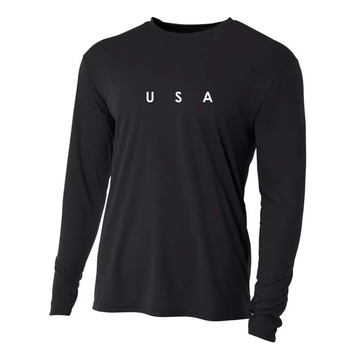 USA Flag Patriotic Front & Back United States Of America Pride Front & Back Cooling Performance Long Sleeve Crew