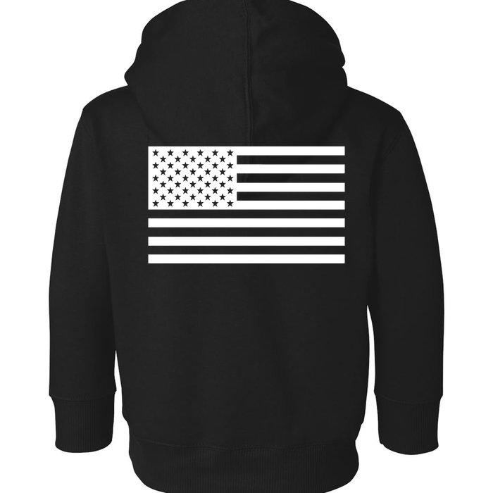 USA Flag Patriotic Front & Back United States Of America Pride Front & Back Toddler Hoodie