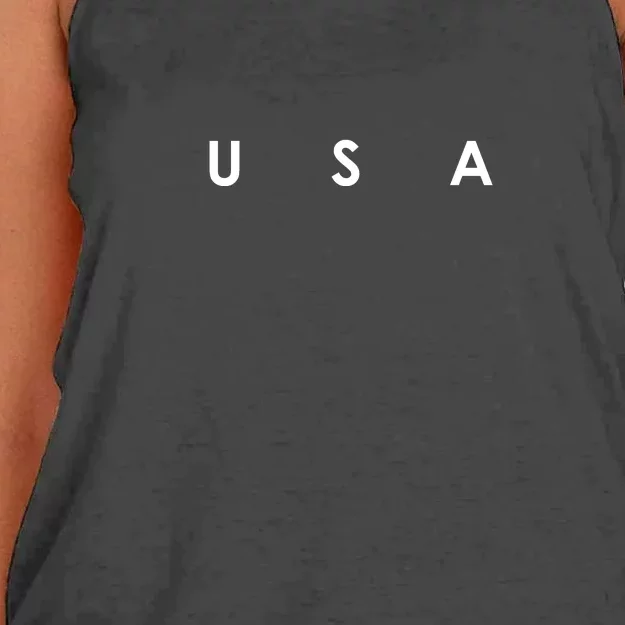 USA Flag Patriotic Front & Back United States Of America Pride Front & Back Women's Knotted Racerback Tank