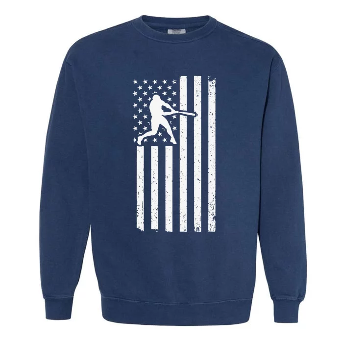 USA Flag Patriot Baseball & Softball Sport Garment-Dyed Sweatshirt