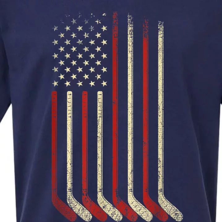 US Flag Patriotic American Hockey Player Ice Hockey Sueded Cloud Jersey T-Shirt