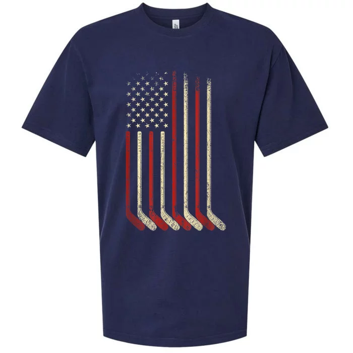 US Flag Patriotic American Hockey Player Ice Hockey Sueded Cloud Jersey T-Shirt