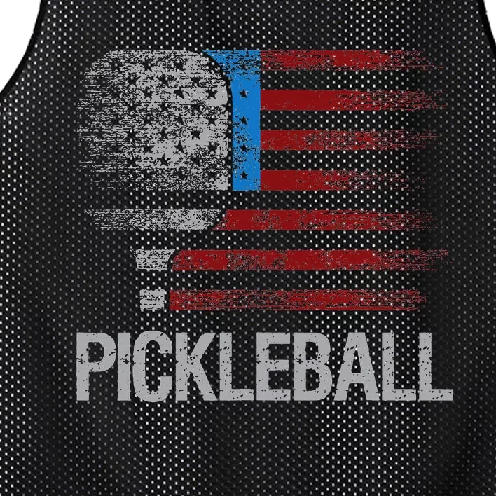 US Flag Pickleball Player Paddleball Lover Mesh Reversible Basketball Jersey Tank