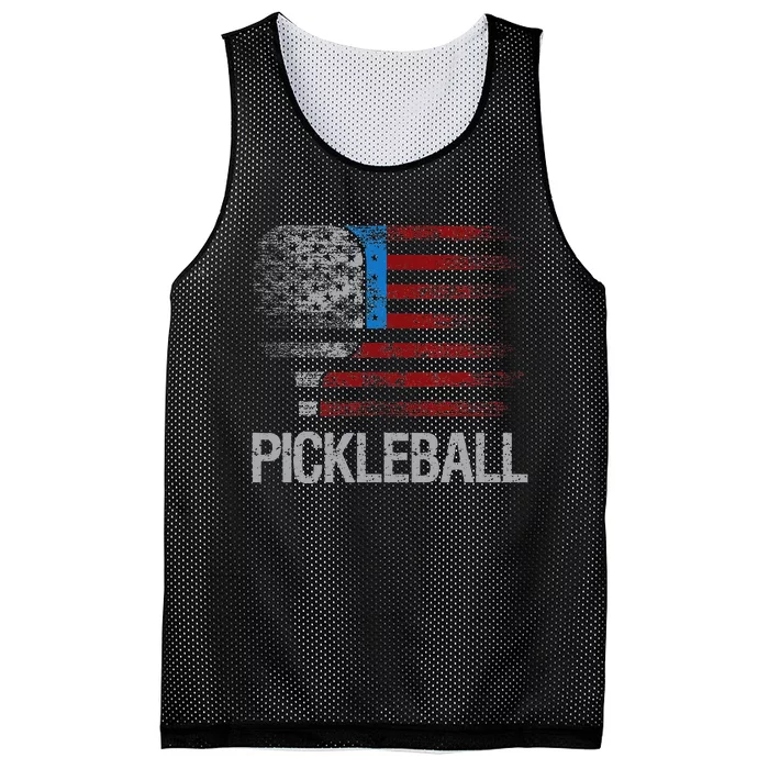 US Flag Pickleball Player Paddleball Lover Mesh Reversible Basketball Jersey Tank