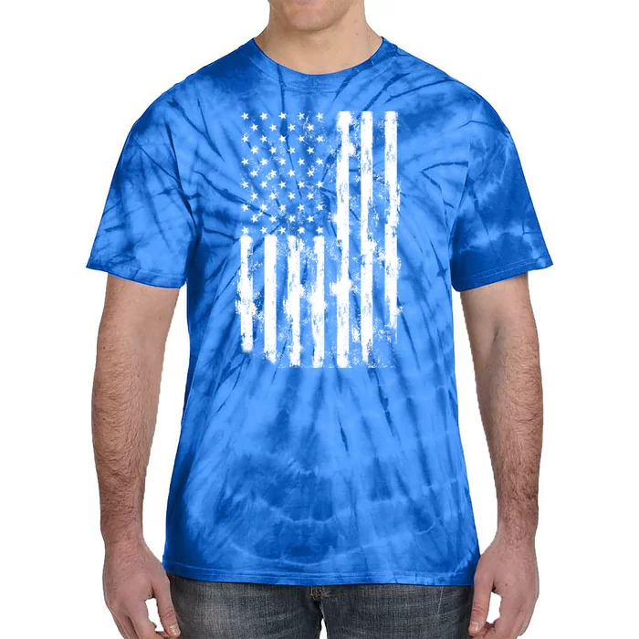 Usa Flag Patriotic 4th Of July Tattered American Flag Gift Tie-Dye T-Shirt