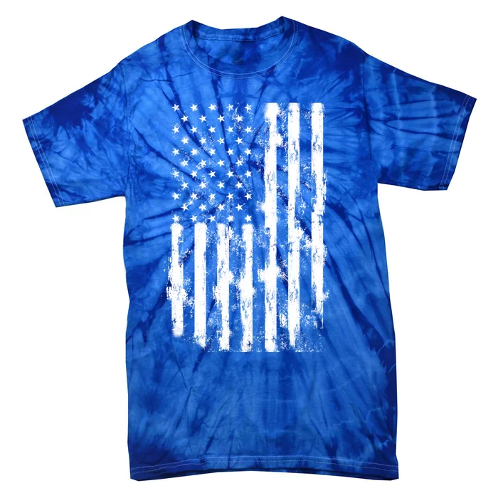 Usa Flag Patriotic 4th Of July Tattered American Flag Gift Tie-Dye T-Shirt