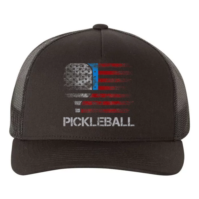 Us Flag Pickleball Player Paddleball Lover Yupoong Adult 5-Panel Trucker Hat