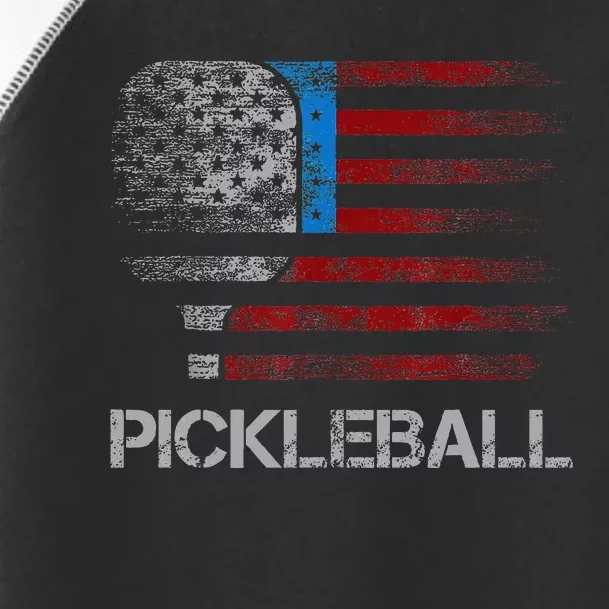 Us Flag Pickleball Player Paddleball Lover Toddler Fine Jersey T-Shirt