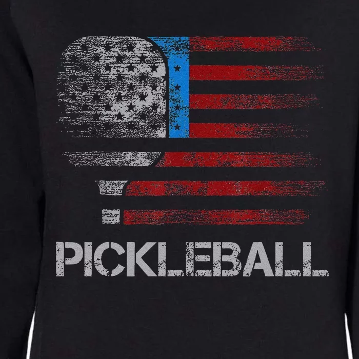 Us Flag Pickleball Player Paddleball Lover Womens California Wash Sweatshirt