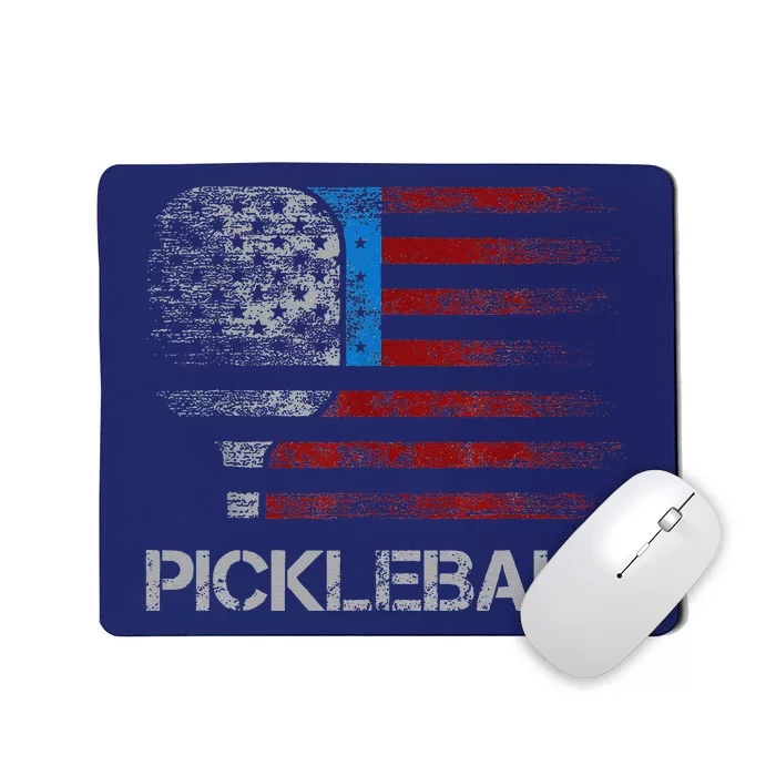 Us Flag Pickleball Player Paddleball Lover Mousepad