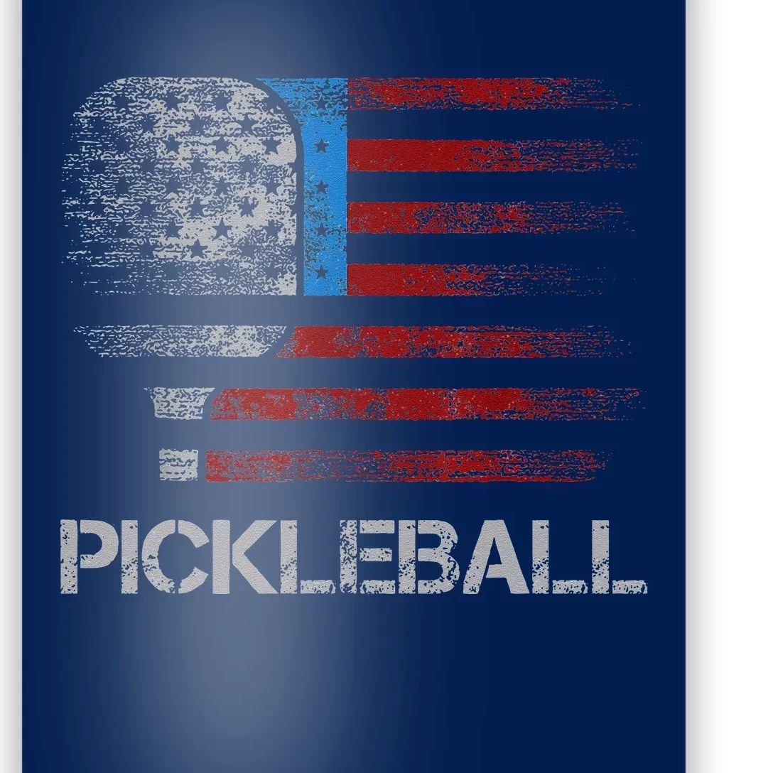 Us Flag Pickleball Player Paddleball Lover Poster