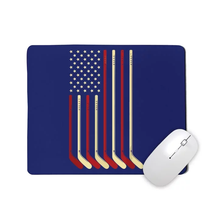 US Flag Patriotic American Hockey Player Ice Hockey Mousepad