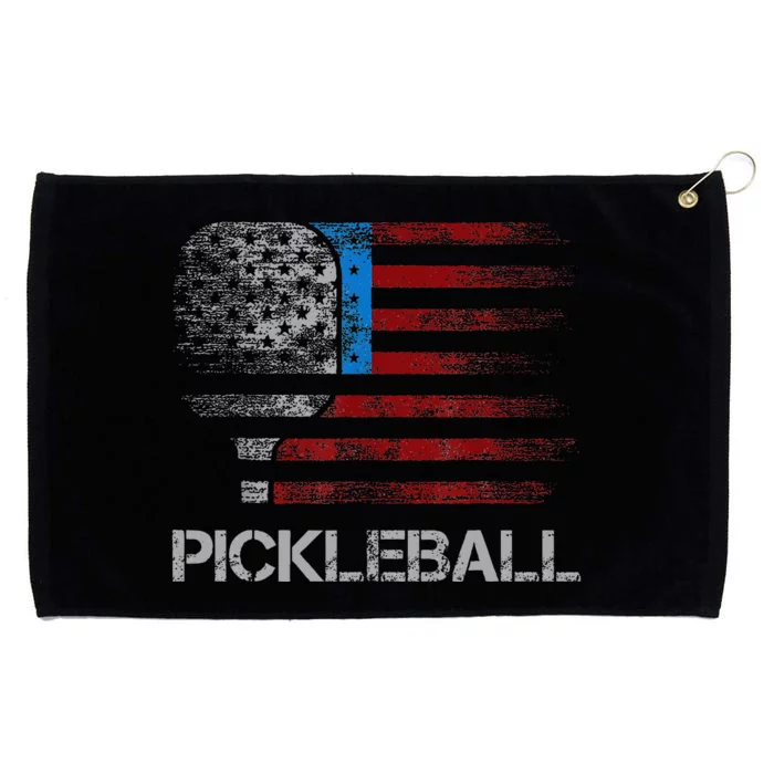 Us Flag Pickleball Player Paddleball Lover Grommeted Golf Towel