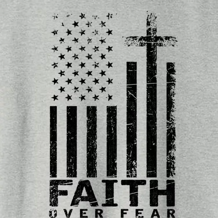 Usa Flag Patriotic American Gift Faith Over Fear Prayer Gift Women's Crop Top Tee