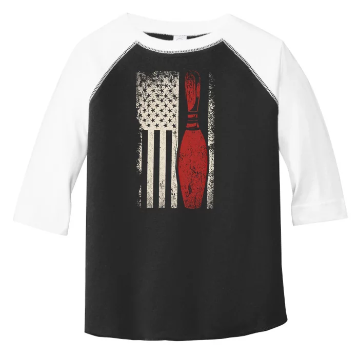 Usa Flag Patriotic American Bowler Gift Bowling Pins Bowling Cute Gift Toddler Fine Jersey T-Shirt