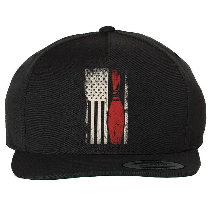 Usa Flag Patriotic American Bowler Gift Bowling Pins Bowling Cute Gift Wool Snapback Cap