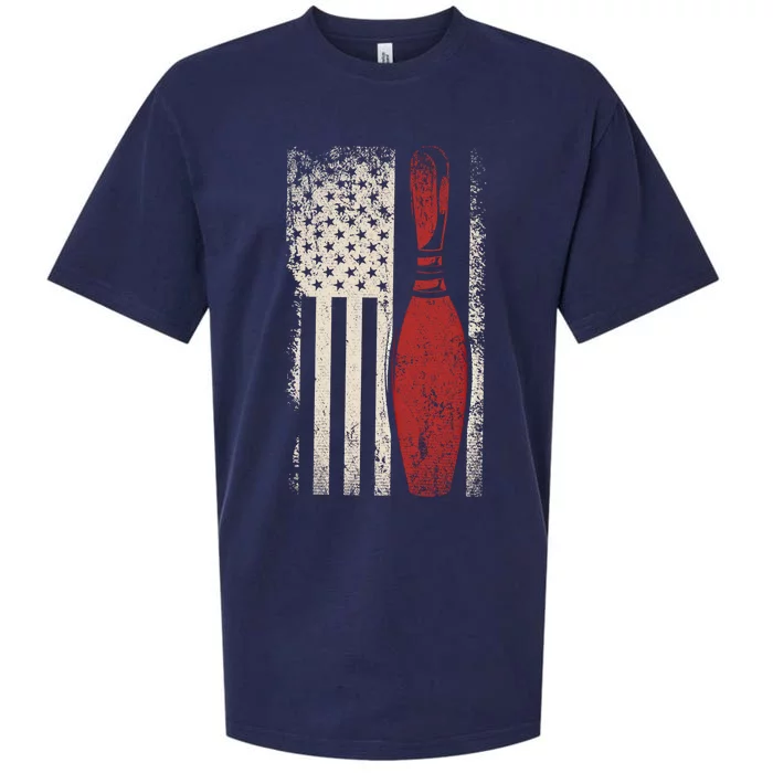 Usa Flag Patriotic American Bowler Gift Bowling Pins Bowling Cute Gift Sueded Cloud Jersey T-Shirt