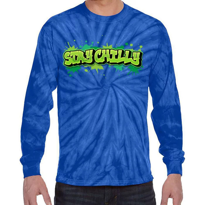 Ultimate Frisbee Player Stay Chilly Gift Tie-Dye Long Sleeve Shirt