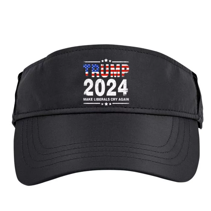 Usa Flag President Trump 2024 Make Liberals Cry Again Adult Drive Performance Visor