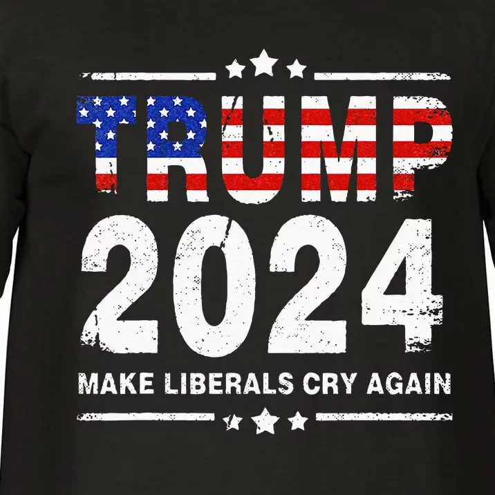 USA Flag President Trump 2024 Make Liberals Cry Again Funny Comfort Colors T-Shirt