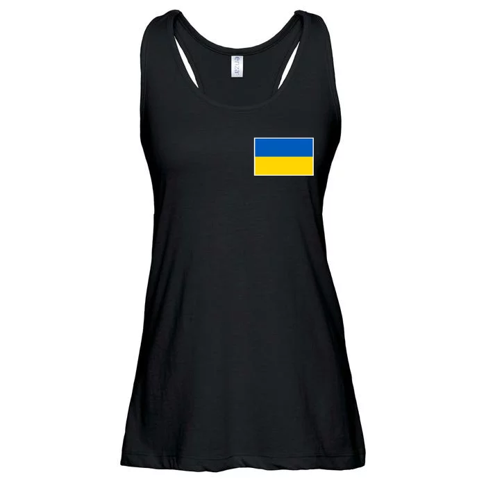 Ukraine Flag Pocket Logo Ukrainian National Colors Ladies Essential Flowy Tank