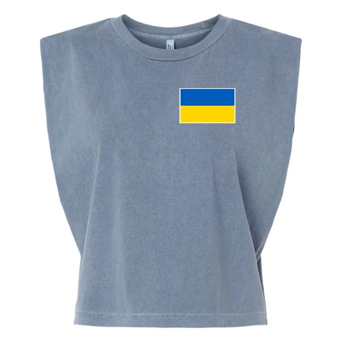 Ukraine Flag Pocket Logo Ukrainian National Colors Garment-Dyed Women's Muscle Tee