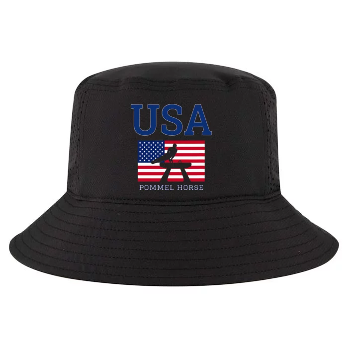 Usa Flag Pommel Horse Gymnastics Team American Gymnast Cool Comfort Performance Bucket Hat