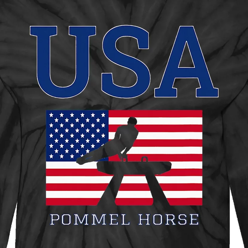 Usa Flag Pommel Horse Gymnastics Team American Gymnast Tie-Dye Long Sleeve Shirt