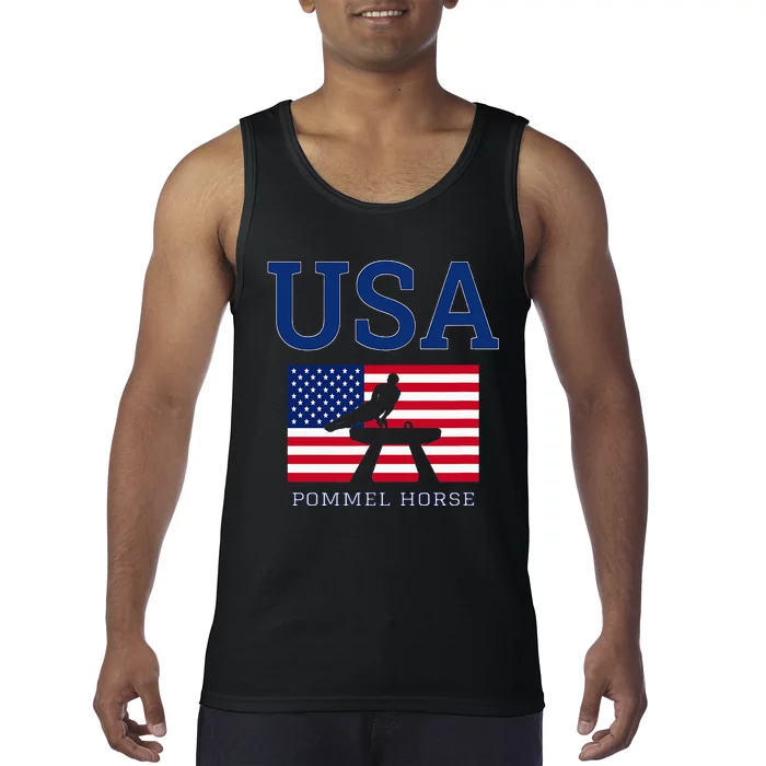 Usa Flag Pommel Horse Gymnastics Team American Gymnast Tank Top