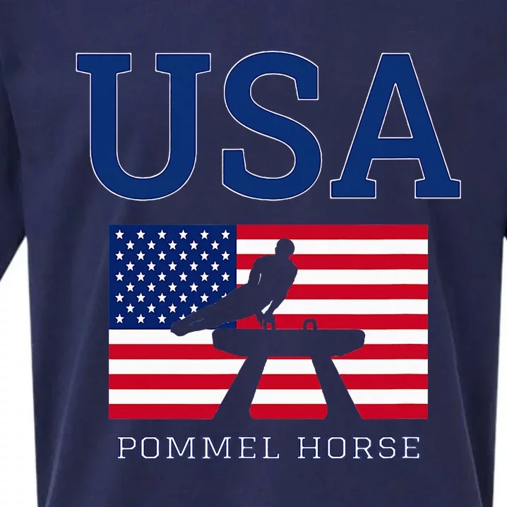 Usa Flag Pommel Horse Gymnastics Team American Gymnast Sueded Cloud Jersey T-Shirt