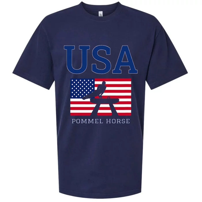 Usa Flag Pommel Horse Gymnastics Team American Gymnast Sueded Cloud Jersey T-Shirt