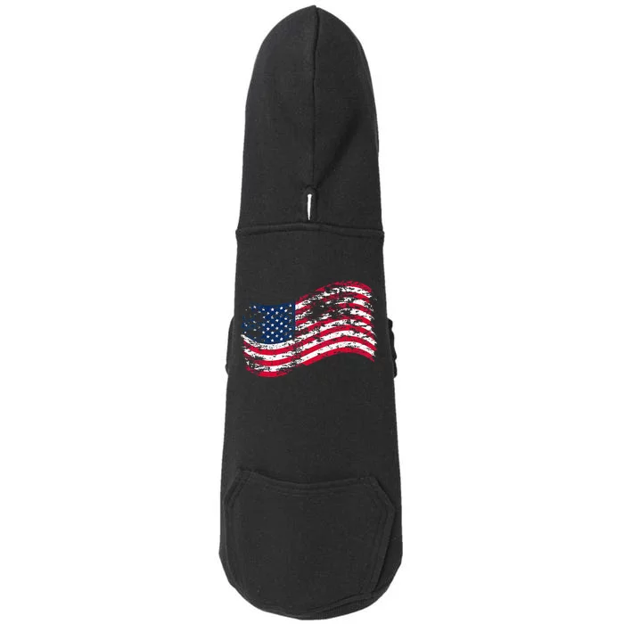 USA Flag Patriotic 4th of July America day of Independence Doggie 3-End Fleece Hoodie