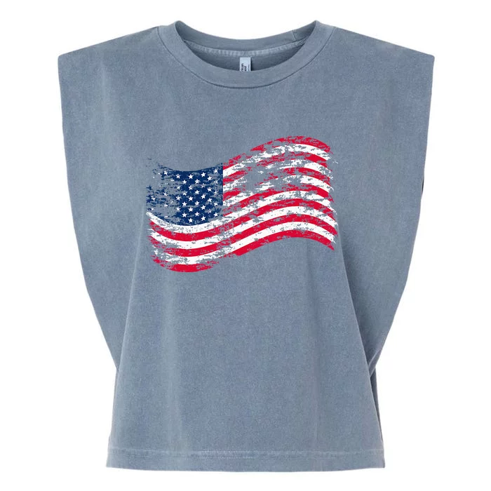 USA Flag Patriotic 4th of July America day of Independence Garment-Dyed Women's Muscle Tee