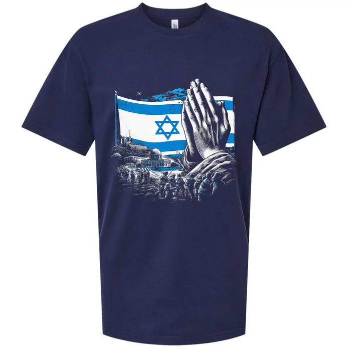 usa flag Pray for Israel Sueded Cloud Jersey T-Shirt