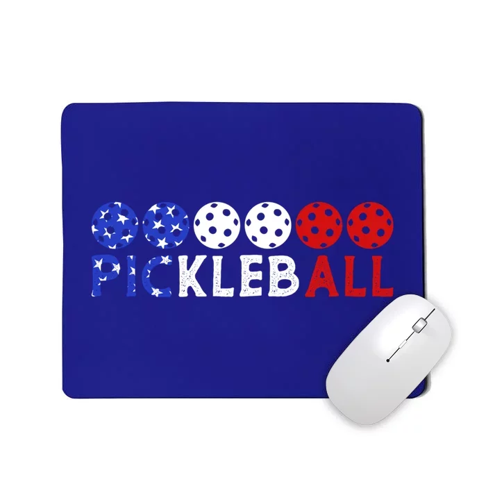 Us Flag Patriotic 4th Of July Pickleball Players Gift Mousepad