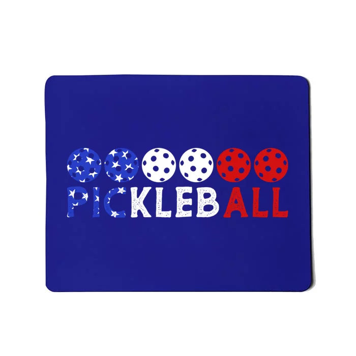 Us Flag Patriotic 4th Of July Pickleball Players Gift Mousepad