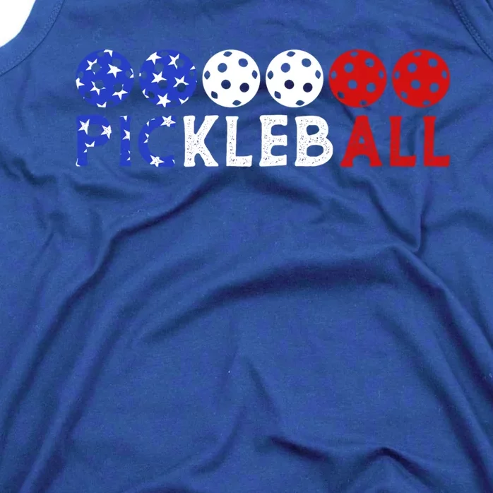 Us Flag Patriotic 4th Of July Pickleball Players Gift Tank Top