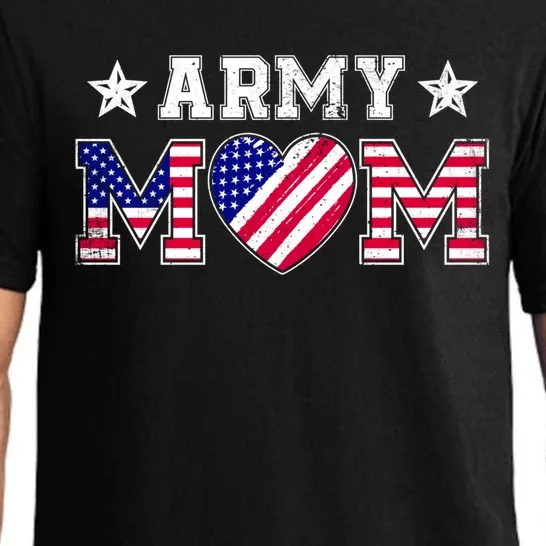 Usa Flag Proud Army National Guard Mom Military Mother's Day Meaningful Gift Pajama Set