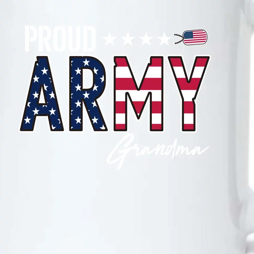 Us Flag Proud Army Grandma Gift Black Color Changing Mug