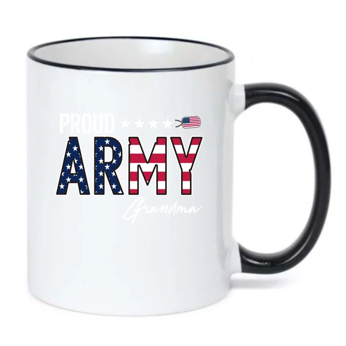 Us Flag Proud Army Grandma Gift Black Color Changing Mug