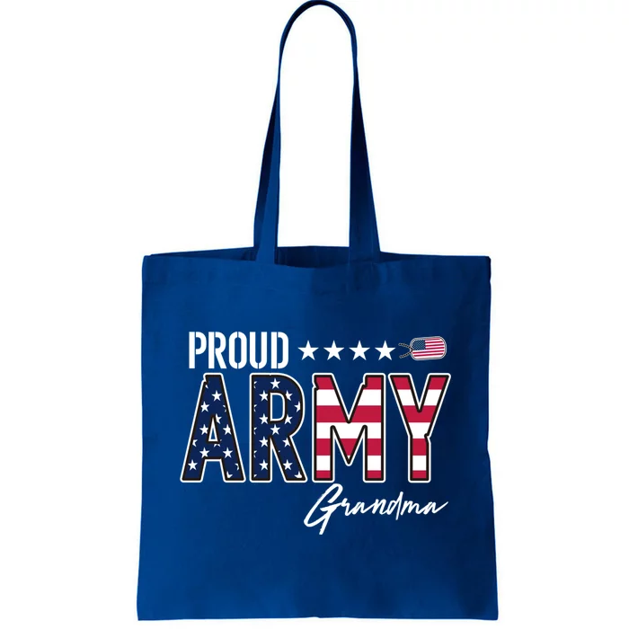 Us Flag Proud Army Grandma Gift Tote Bag