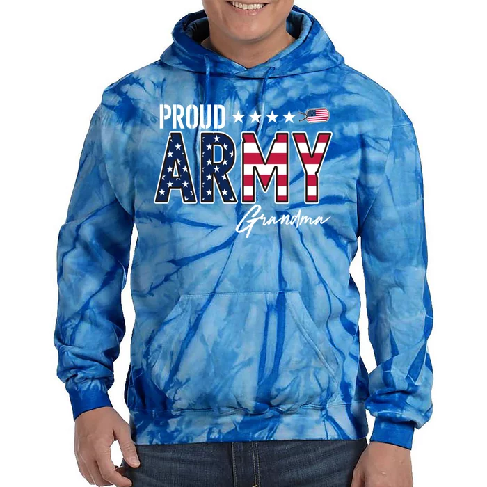 Us Flag Proud Army Grandma Gift Tie Dye Hoodie