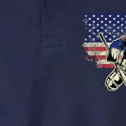 US Flag Patriotic American Hockey Player Ice Hockey Softstyle Adult Sport Polo