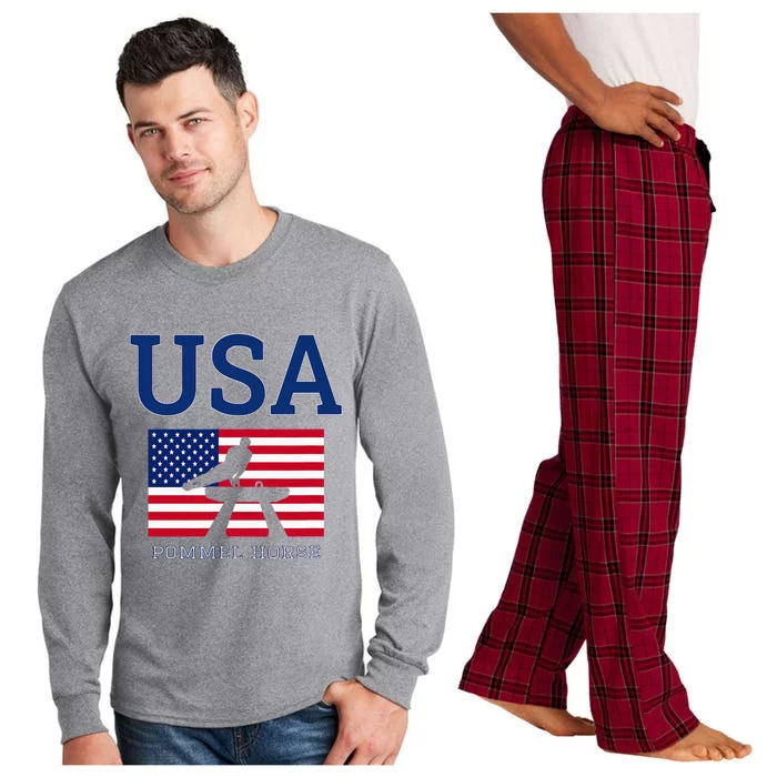 Usa Flag Pommel Horse Gymnastics Team American Gymnast Long Sleeve Pajama Set