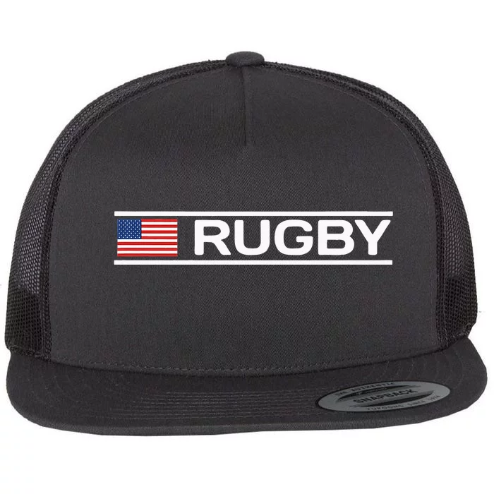 Usa Flag Rugby Flat Bill Trucker Hat