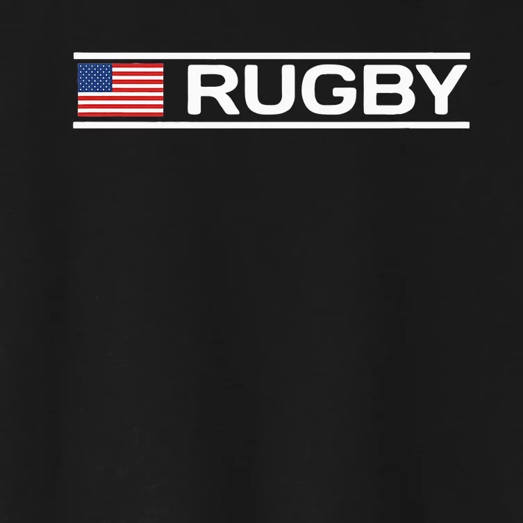 Usa Flag Rugby Women's Crop Top Tee