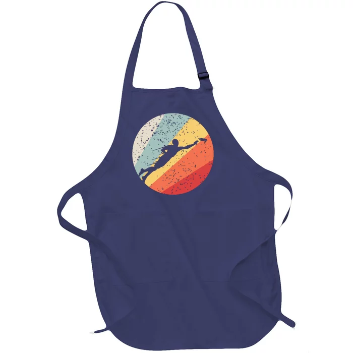 Ultimate Frisbee Retro Distressed Full-Length Apron With Pocket